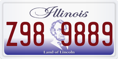 IL license plate Z989889