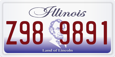 IL license plate Z989891