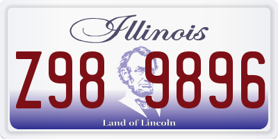 IL license plate Z989896