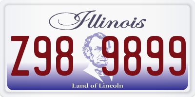 IL license plate Z989899