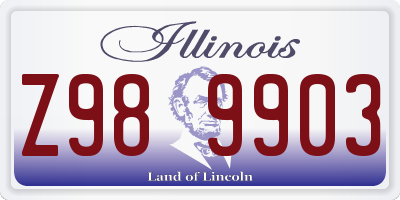 IL license plate Z989903