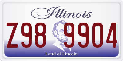 IL license plate Z989904