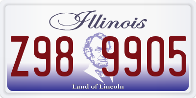 IL license plate Z989905