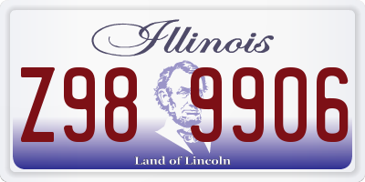 IL license plate Z989906