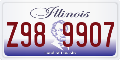 IL license plate Z989907