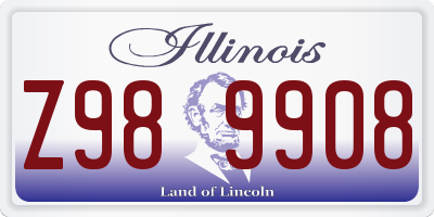 IL license plate Z989908