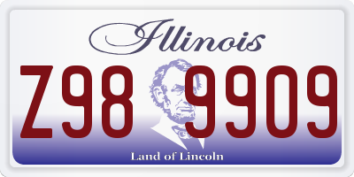 IL license plate Z989909