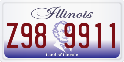 IL license plate Z989911