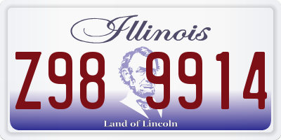 IL license plate Z989914