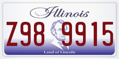 IL license plate Z989915