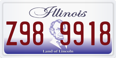 IL license plate Z989918