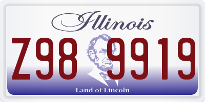 IL license plate Z989919