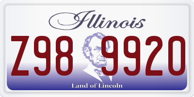 IL license plate Z989920