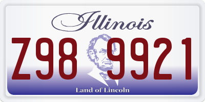 IL license plate Z989921