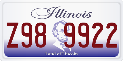 IL license plate Z989922