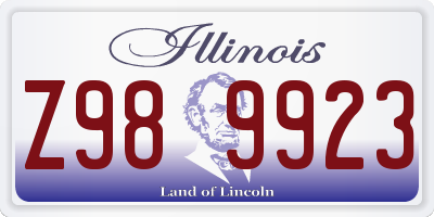 IL license plate Z989923