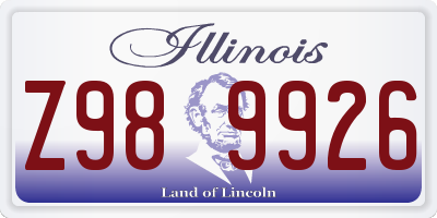 IL license plate Z989926