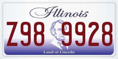 IL license plate Z989928