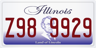 IL license plate Z989929