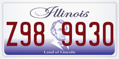 IL license plate Z989930