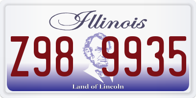 IL license plate Z989935