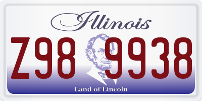 IL license plate Z989938