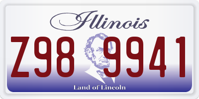 IL license plate Z989941