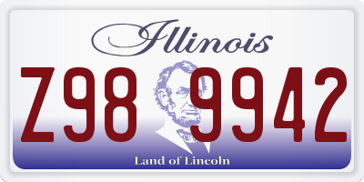 IL license plate Z989942