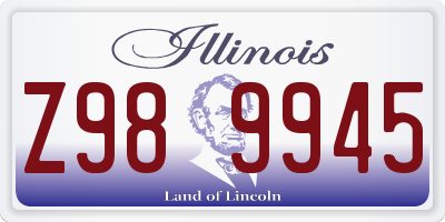 IL license plate Z989945