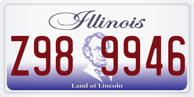 IL license plate Z989946