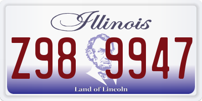 IL license plate Z989947