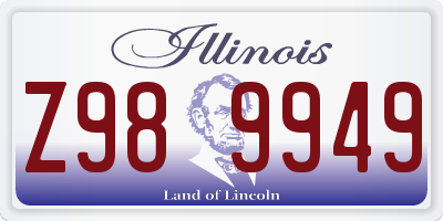 IL license plate Z989949