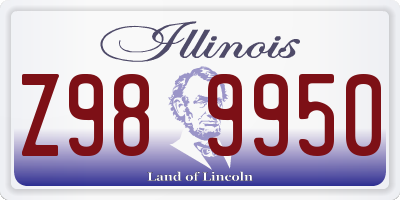 IL license plate Z989950