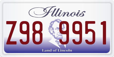 IL license plate Z989951