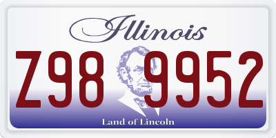 IL license plate Z989952