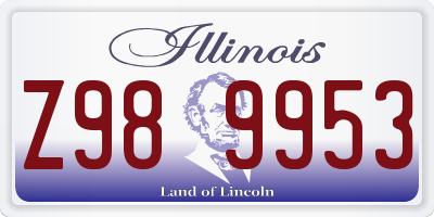 IL license plate Z989953