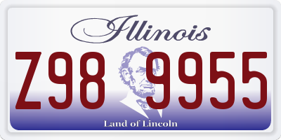 IL license plate Z989955