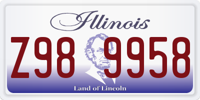 IL license plate Z989958