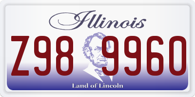 IL license plate Z989960