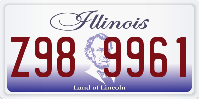 IL license plate Z989961