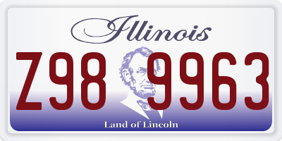 IL license plate Z989963