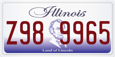 IL license plate Z989965