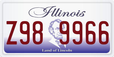 IL license plate Z989966