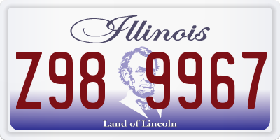 IL license plate Z989967