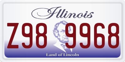 IL license plate Z989968