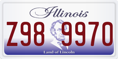 IL license plate Z989970