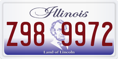 IL license plate Z989972