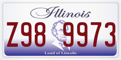 IL license plate Z989973