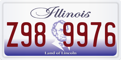 IL license plate Z989976