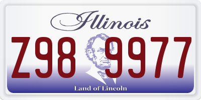 IL license plate Z989977